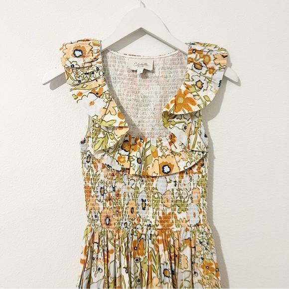 Cleobella Zoe Midi Dress Floral Ruffle Smocked Size XS * - Picture 3 of 6